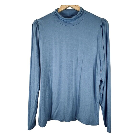 J Crew Form Knit Ceil Blue Long Sleeve Turtleneck Top Women’s Plus Size XXL - Picture 1 of 6